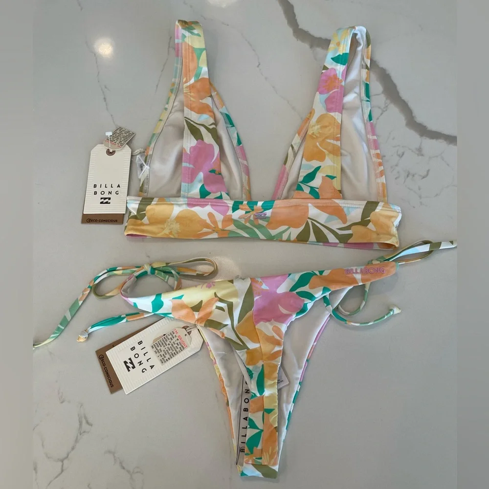 BILLABONG Sweet Aloha Bikini set NWT women’s swimsuit set size medium 🔥🌺 - Picture 4 of 12